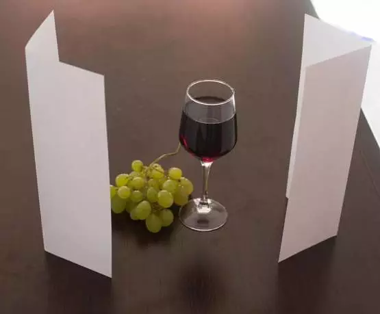 Схема съемки бокала вина на просвет с белыми отражателями