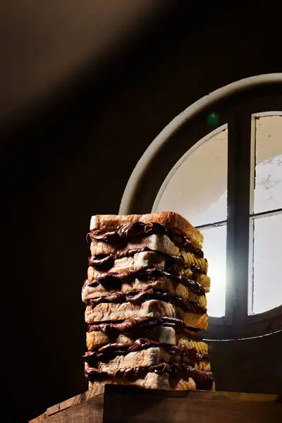 Финальное фото шоколадного сэндвича в низком ключе