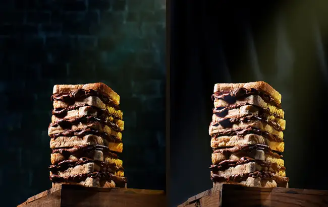 Несколько вариантов сэндвича после обработки в фотошопе